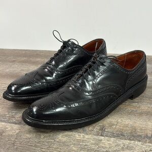 Stetson Black Leather Wingtip Shoes Size 13